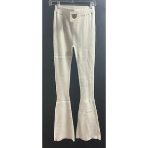 Lita by Ciara NWT Rib Organic Cotton‎ Flare Pants In Milk Size Small MSRP $228